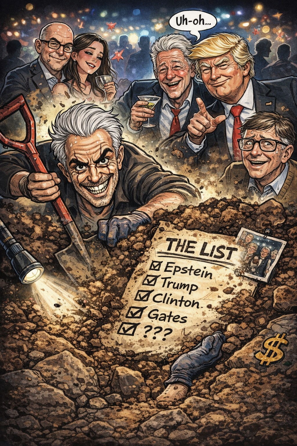 EPSTIEN FILES cartoon-style artwork (symbolic)